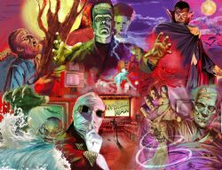 *25 RAVENSBURGER CASSE-TÊTE 2000 PIÈCES - UNIVERSAL MONSTERS #12001341